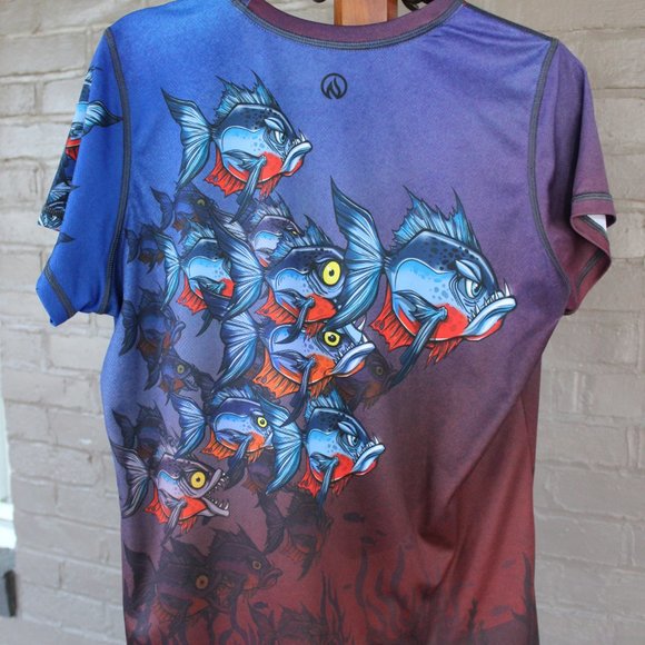 INKnBURN 2XL (12-14) PIRANHA TECH SHIRT SS Running Top NWOT! - Picture 6 of 14